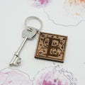 Personalised Decorative Initial Wooden Keyring
