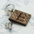 Personalised Decorative Initial Wooden Keyring
