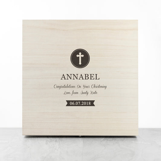 Personalised Christening Memory Box With Special Message