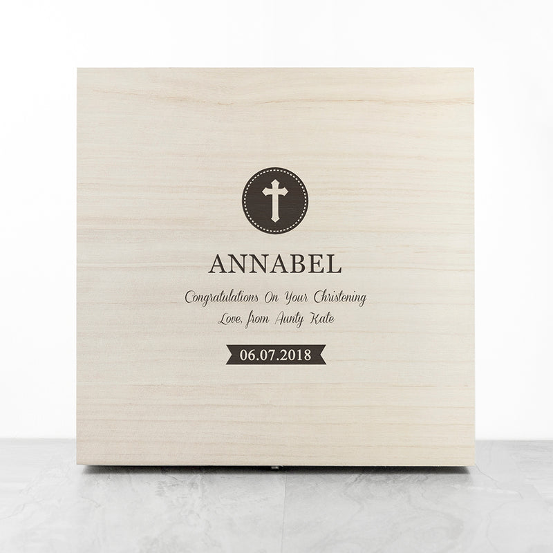 Personalised Christening Memory Box With Special Message