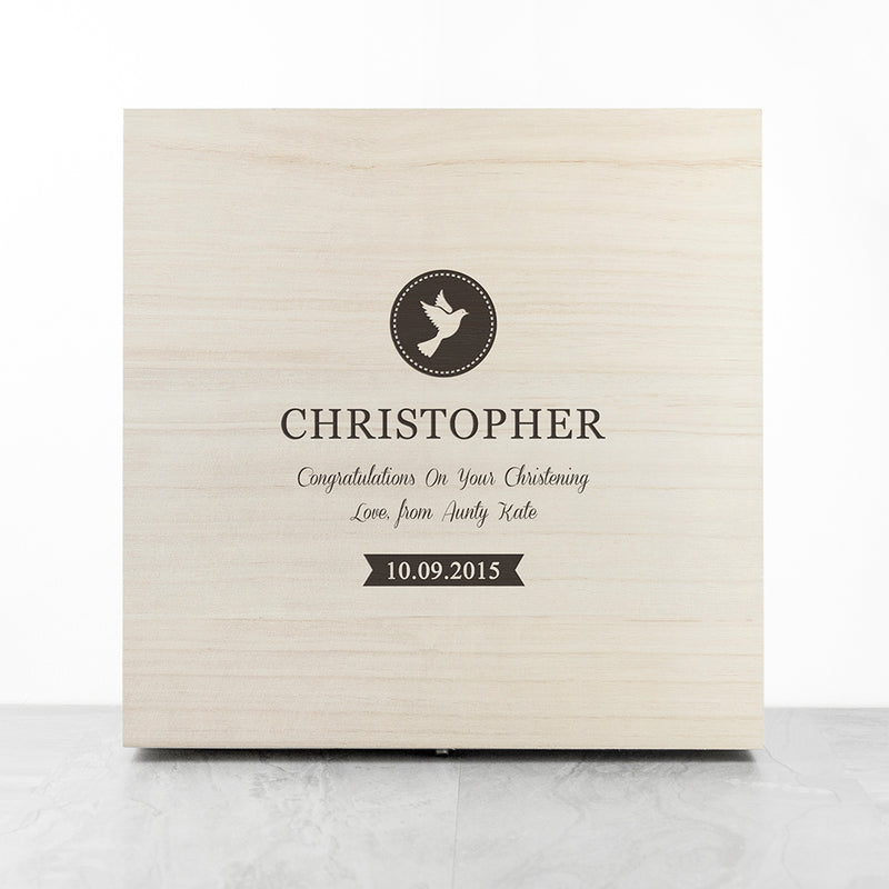 Personalised Christening Memory Box With Special Message