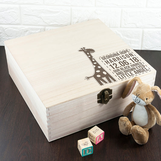 Personalised Baby Giraffe Keepsake Box, alternate view
