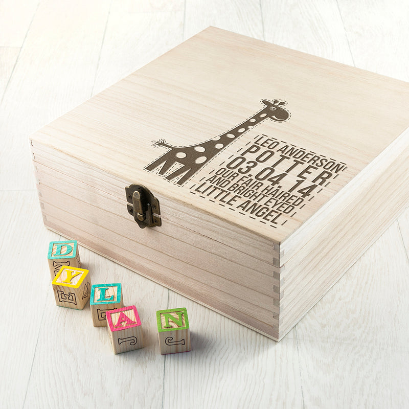 Personalised Baby Giraffe Keepsake Box