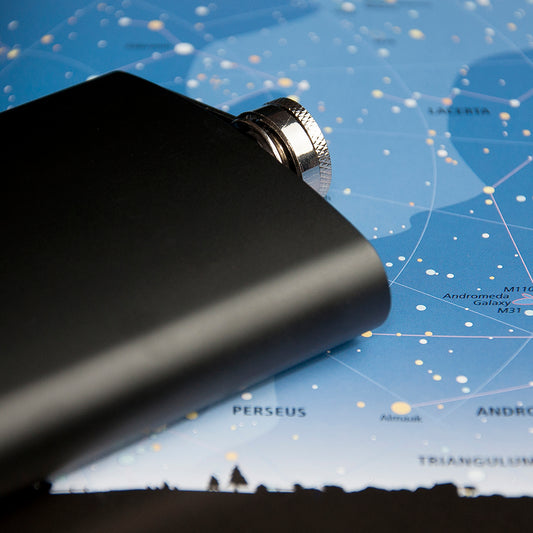 Personalised Star Constellation Matte Black Hip Flask