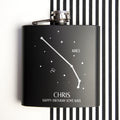 Personalised Star Constellation Matte Black Hip Flask