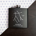 Personalised Star Constellation Matte Black Hip Flask