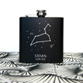 Personalised Star Constellation Matte Black Hip Flask
