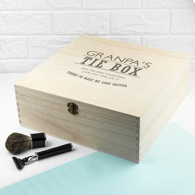 Personalised Dashing Gentleman's Tie & Accessory Wooden Box