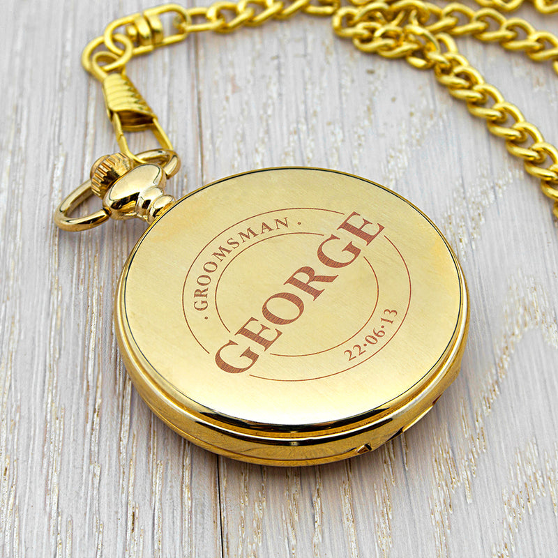 Personalised Groomsman Emblem Pocket Watch