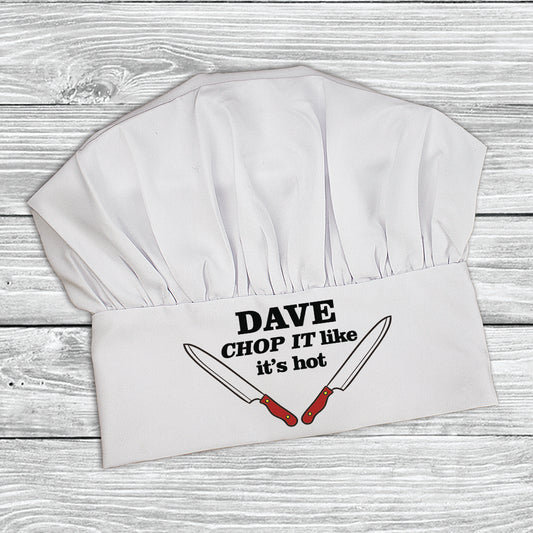 Personalised Chop It Like It's Hot Chef Hat