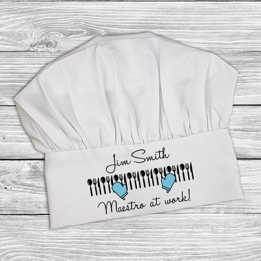 Personalised Maestro At Work Chef Hat, alternate view