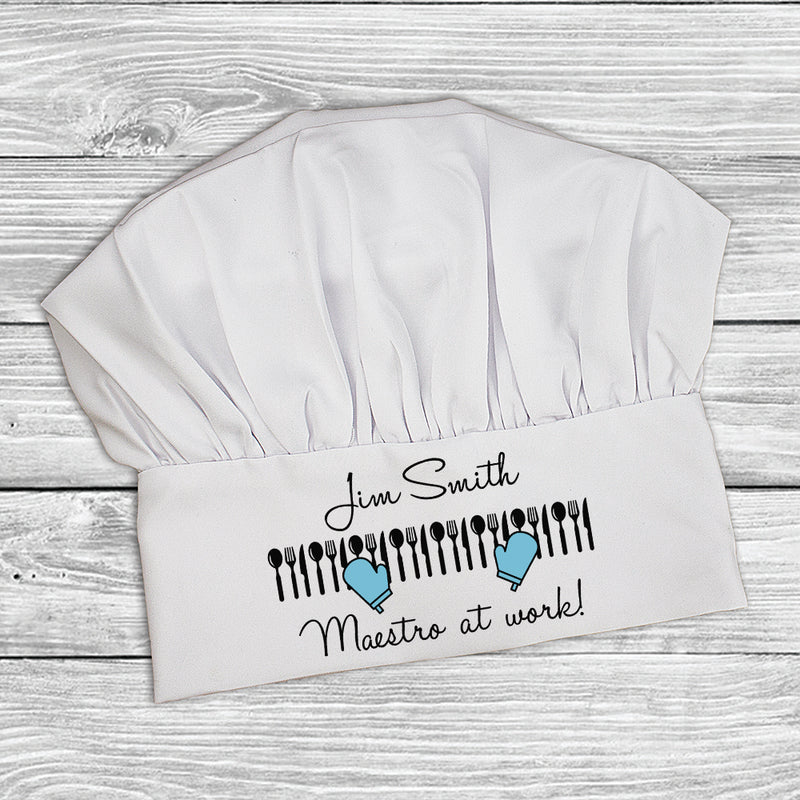 Personalised Maestro At Work Chef Hat