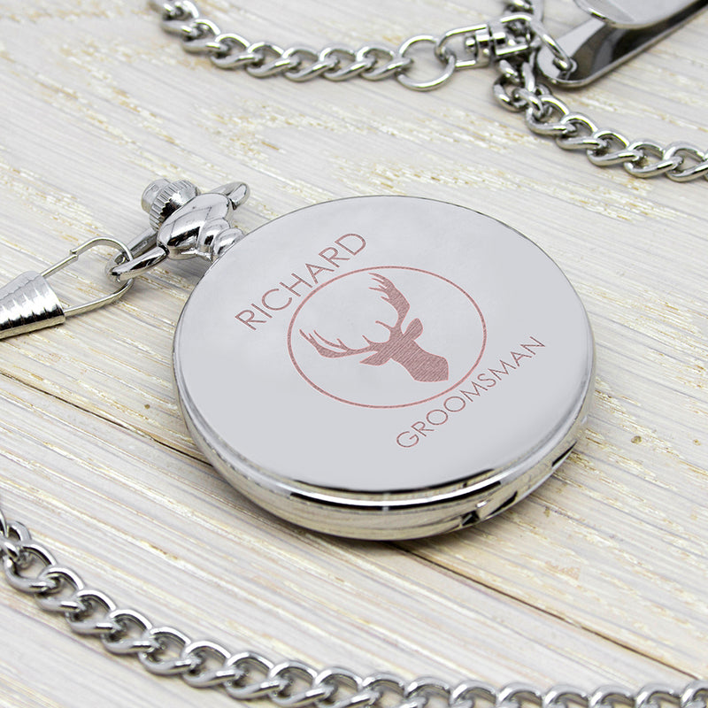 Personalised Groomsman Stag Pocket Watch
