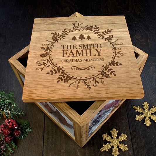 Personalised Christmas Memory Box Traditional Design, alternate view