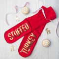 Personalised Crimson & Gold Christmas Day Socks