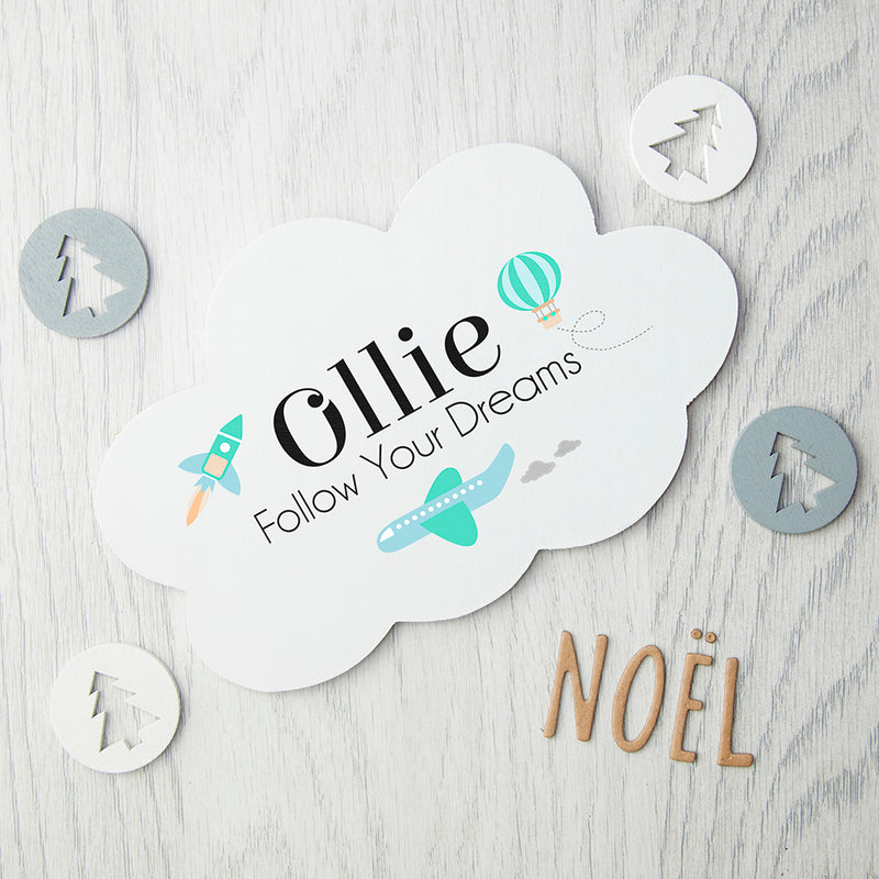 Personalised Follow Your Dreams Cloud Wall Hanging