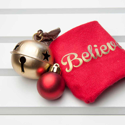 Personalised Kids Crimson & Gold Christmas Day Socks