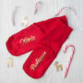 Personalised Kids Crimson & Gold Christmas Day Socks