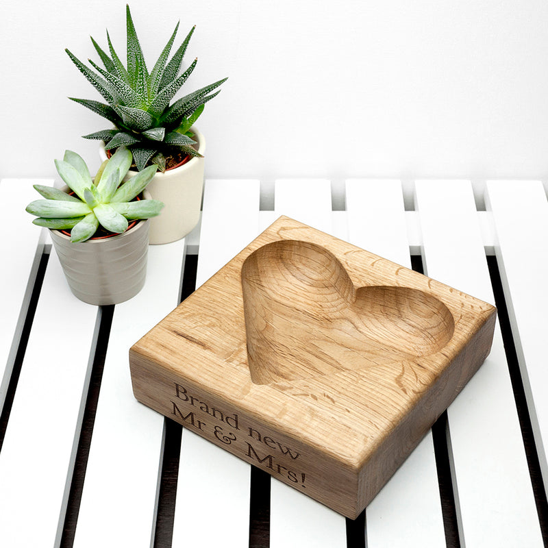 Personalised Solid Oak Trinket Dish