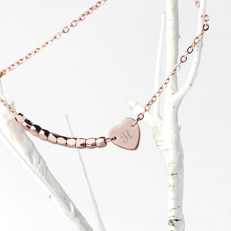 Personalised Heart Charm Bracelet