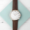 Men's Modern-Vintage Personalised Leather Watch In Brown