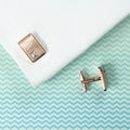 Personalised Rose Gold Plated Cufflinks With Crystal
