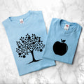 Personalised Daddy and Me Apple Blue T-Shirts