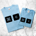 Personalised Daddy and Me Command+V Blue T-Shirts