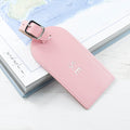 Personalised Pastel Pink Foiled Leather Luggage Tag