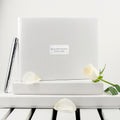 Personalised White Leather Wedding Guest Book