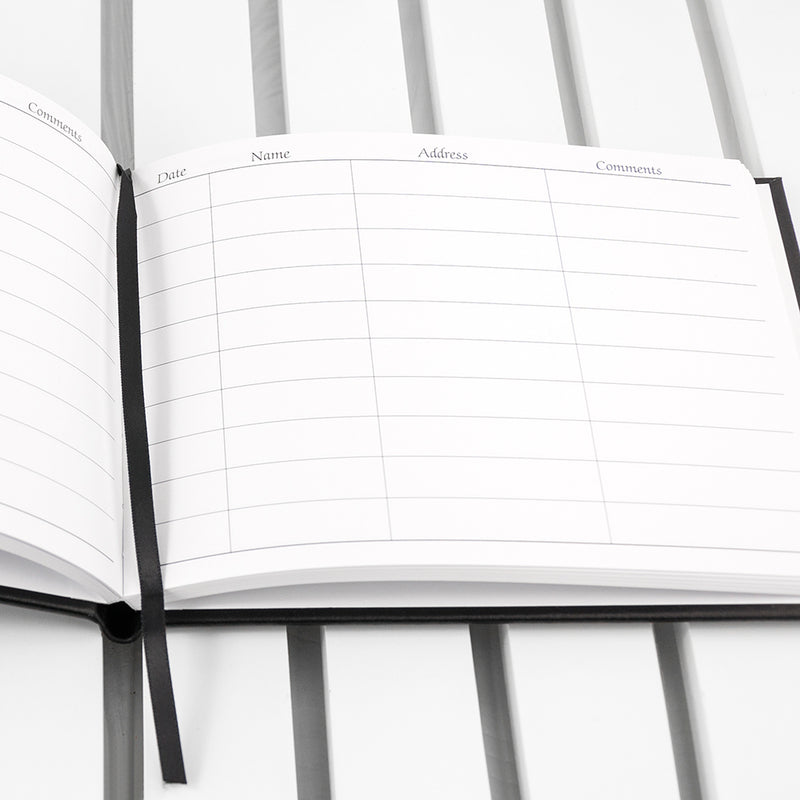 Personalised Black Leather Visitors Book
