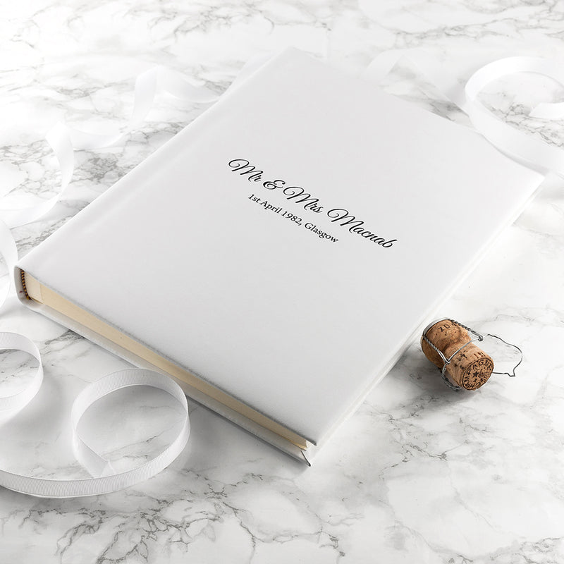 Personalised White Leather Photo Album