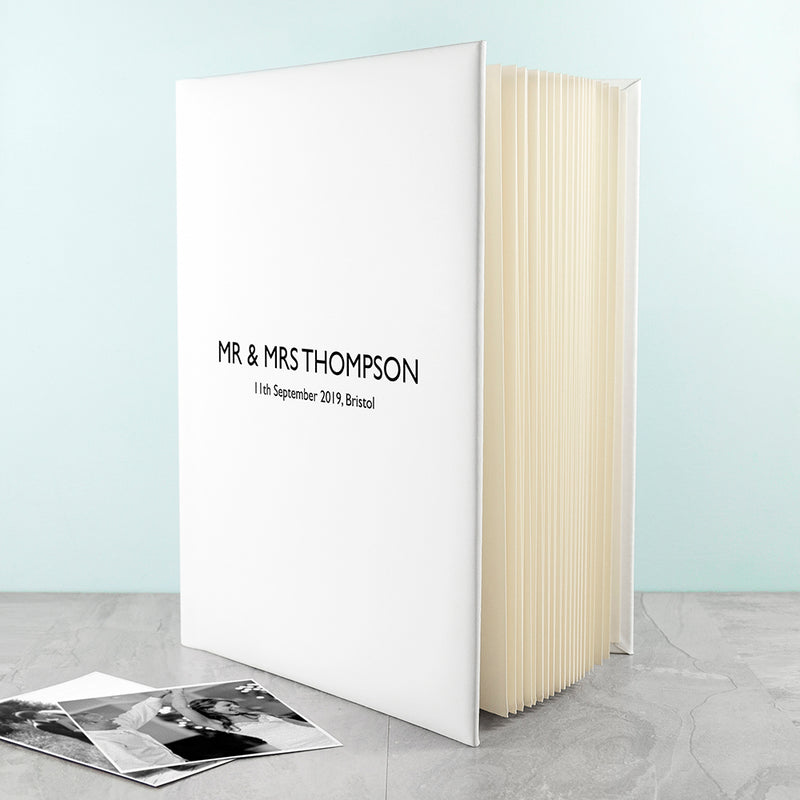 Personalised White Leather Photo Album
