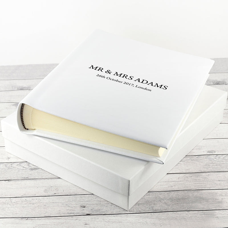 Personalised White Leather Photo Album