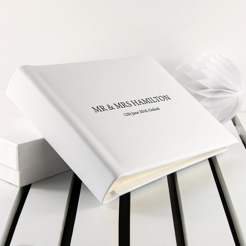 Personalised White Leather Photo Album