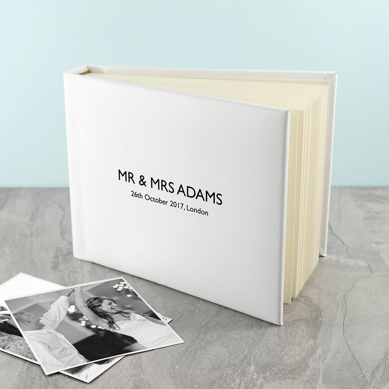 Personalised White Leather Photo Album