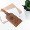Personalised Natural Tan Engraved Leather Luggage Tag