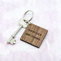 Personalised Square Walnut Keyring