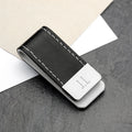 Personalised Black Leather Money Clip