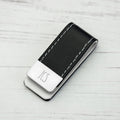Personalised Black Leather Money Clip