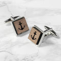 Personalised Iconic Hobbies Engraved Square Walnut Cufflinks