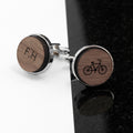 Personalised Iconic Hobbies Engraved Round Walnut Cufflinks