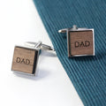 Personalised Monogram Engraved Square Walnut Cufflinks