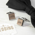 Personalised Monogram Engraved Square Walnut Cufflinks