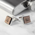 Personalised Monogram Engraved Square Walnut Cufflinks