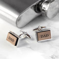 Personalised Monogram Engraved Rectangle Walnut Cufflinks