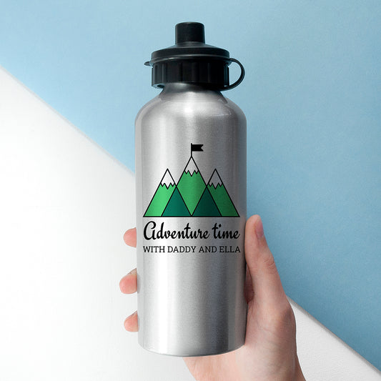 Personalised Adventure Time Silver Water Bottle, alternate view