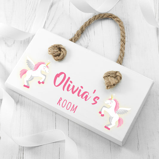 Personalised Baby Unicorn Door Sign, alternate view