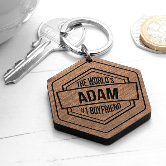 Personalised Cheeky Message Engraved Keyring, alternate view