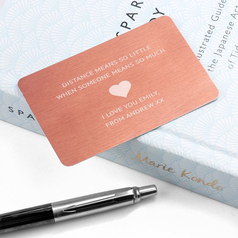 Personalised Love Note Metal Wallet Keepsake